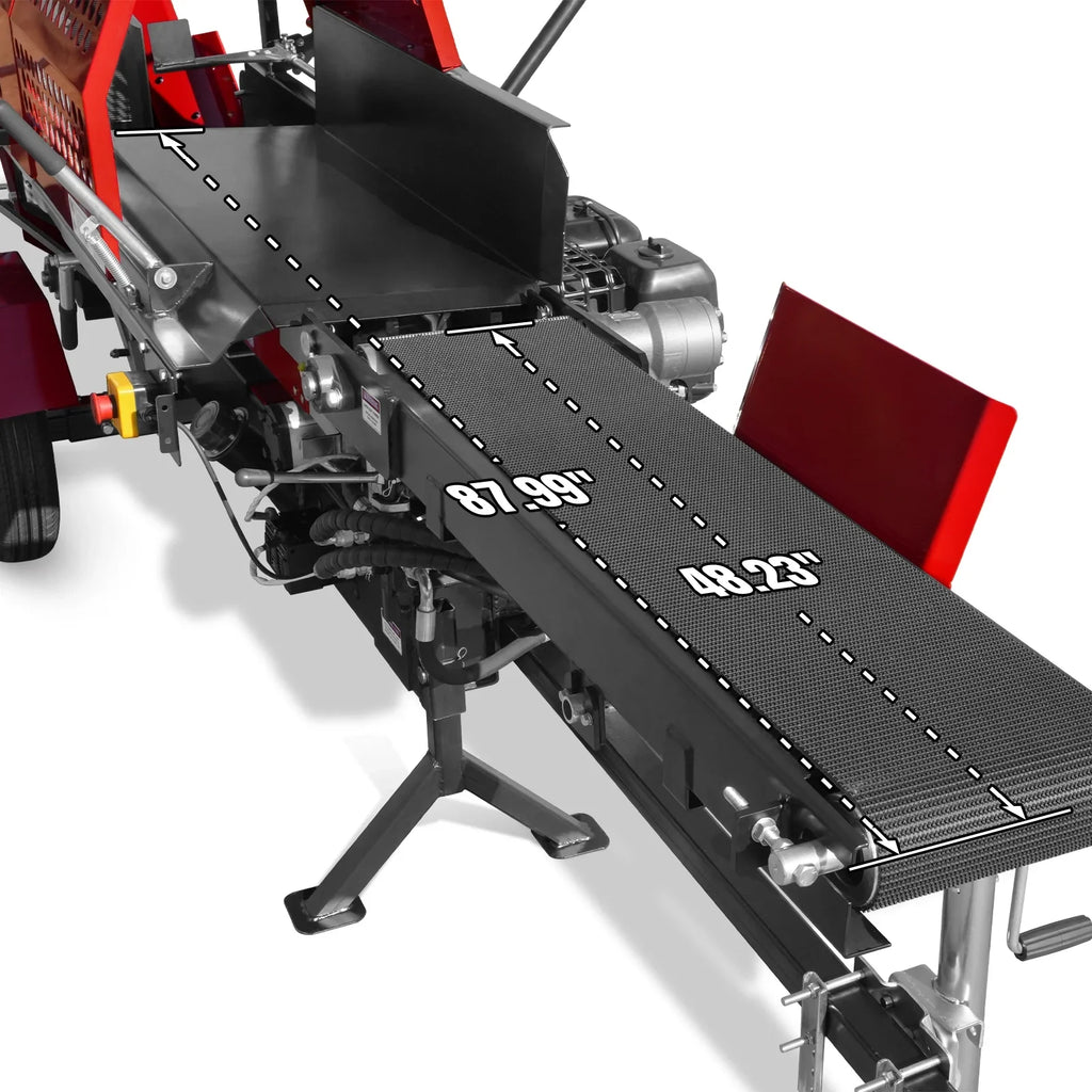 Firewood Log Splitter Processor with Conveyor,  20ton Splitting Force 22.5" x 15" Log Capacity,  18" Chainsaw,  HLS20