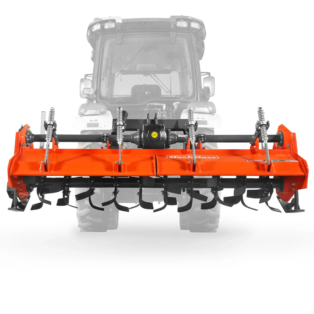 90 in Heavy Duty Rotary Tiller,  3 Point Hitch Cat.2,  Gear Drive,  PTO Shaft Included with Slip Clutch,  50-90 HP,  HRT90