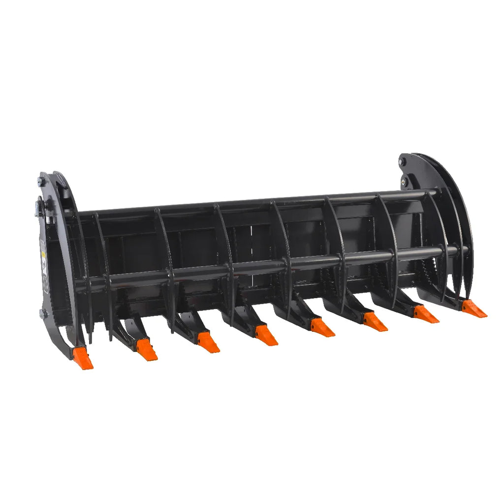 78” Skid Steer Heavy Root Rake Grapple Attachment,52in Jaw Opening , HGG-78