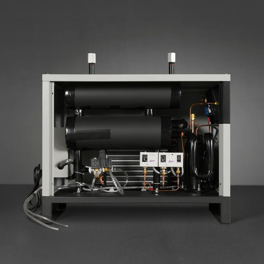 High Inlet Refrigerated Air Dryer 50 CFM, Max 176°F Inlet Temperature Compressed Air Dryer, 120V 0.6KW, 35.6°F Dew Point, Max 145 PSI, Dual Electronic & Manual Drain, Intelligent Control