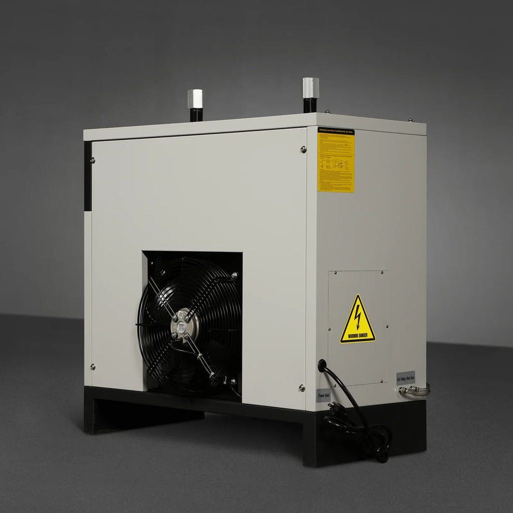 High Inlet Refrigerated Air Dryer 150 CFM, Max 176°F Inlet Temperature Compressed Air Dryer, 120V 0.75KW, 35.6°F Dew Point, Max 145 PSI, Dual Electronic & Manual Drain, Intelligent Control