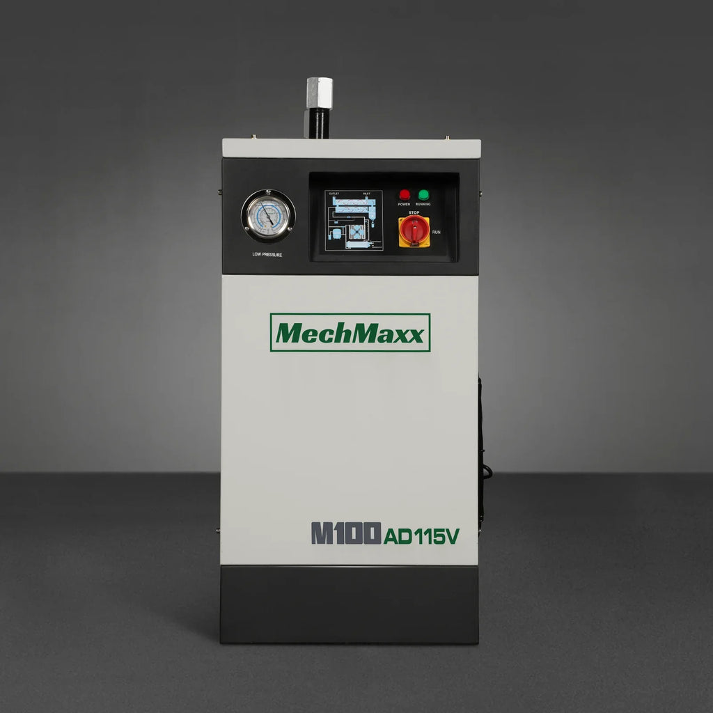 High Inlet Refrigerated Air Dryer 100 CFM, Max 176°F Inlet Temperature Compressed Air Dryer, 120V 0.75KW, 35.6°F Dew Point, Max 145 PSI, Dual Electronic & Manual Drain, Intelligent Control