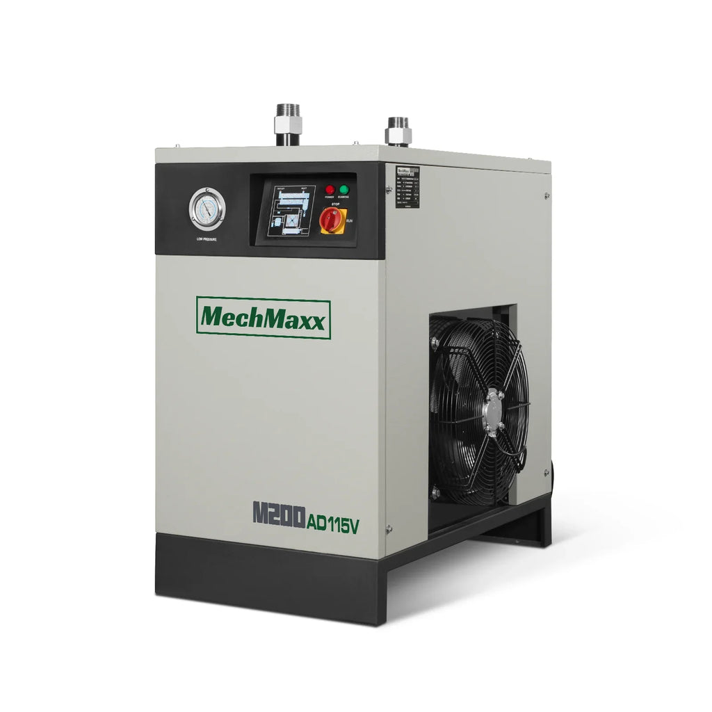High Inlet Refrigerated Air Dryer 196 CFM, Max 176°F Inlet Temperature Compressed Air Dryer, 120V 1.2KW, 35.6°F Dew Point, Max 145 PSI, Dual Electronic & Manual Drain, Intelligent Control