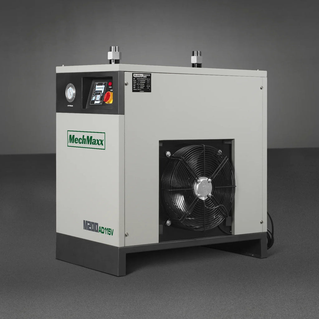 High Inlet Refrigerated Air Dryer 196 CFM, Max 176°F Inlet Temperature Compressed Air Dryer, 120V 1.2KW, 35.6°F Dew Point, Max 145 PSI, Dual Electronic & Manual Drain, Intelligent Control