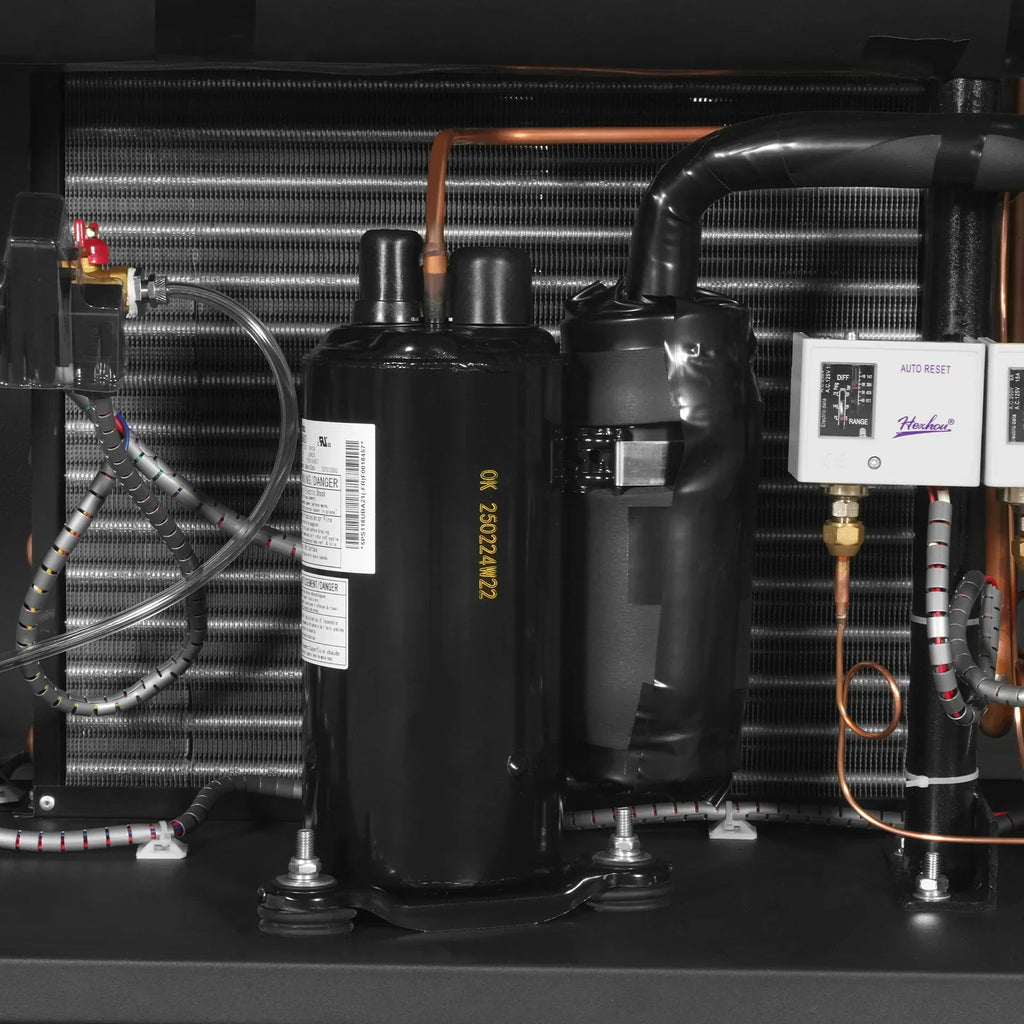 High Inlet Refrigerated Air Dryer 196 CFM, Max 176°F Inlet Temperature Compressed Air Dryer, 120V 1.2KW, 35.6°F Dew Point, Max 145 PSI, Dual Electronic & Manual Drain, Intelligent Control
