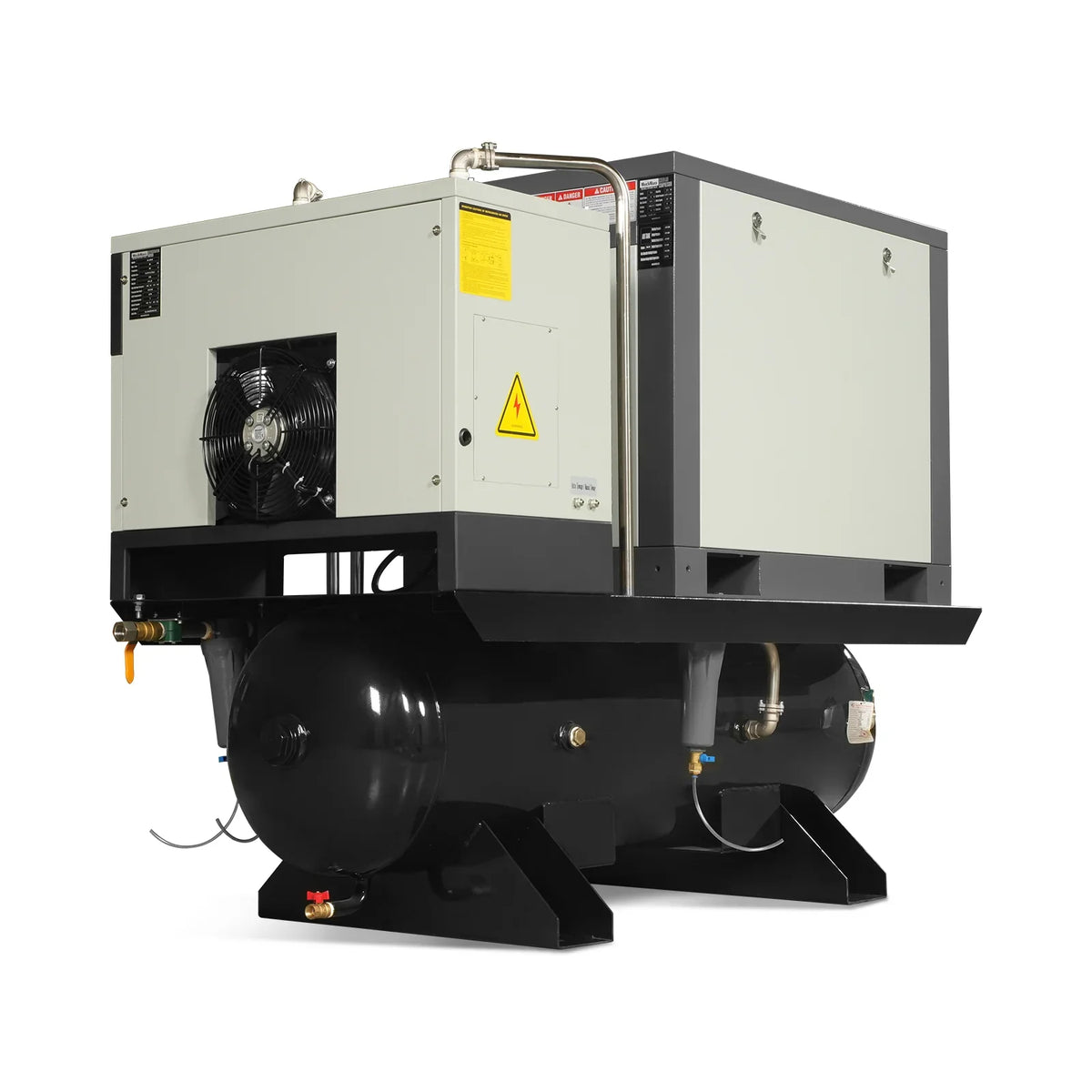 10HP Combined Rotary Screw Air Compressor with Dryer & 66-Gal ASME Tank | 32 CFM,  116 PSI,  460V 3-Phase - Industrial Grade