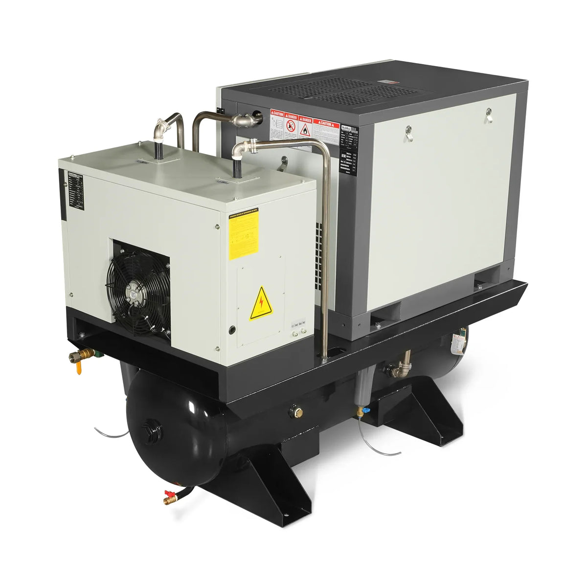 10HP Combined Rotary Screw Air Compressor with Dryer & 66-Gal ASME Tank | 32 CFM,  116 PSI,  460V 3-Phase - Industrial Grade