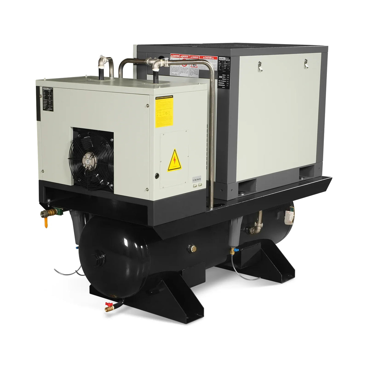 10HP Combined Rotary Screw Air Compressor with Dryer & 66-Gal ASME Tank | 32 CFM,  116 PSI,  460V 3-Phase - Industrial Grade
