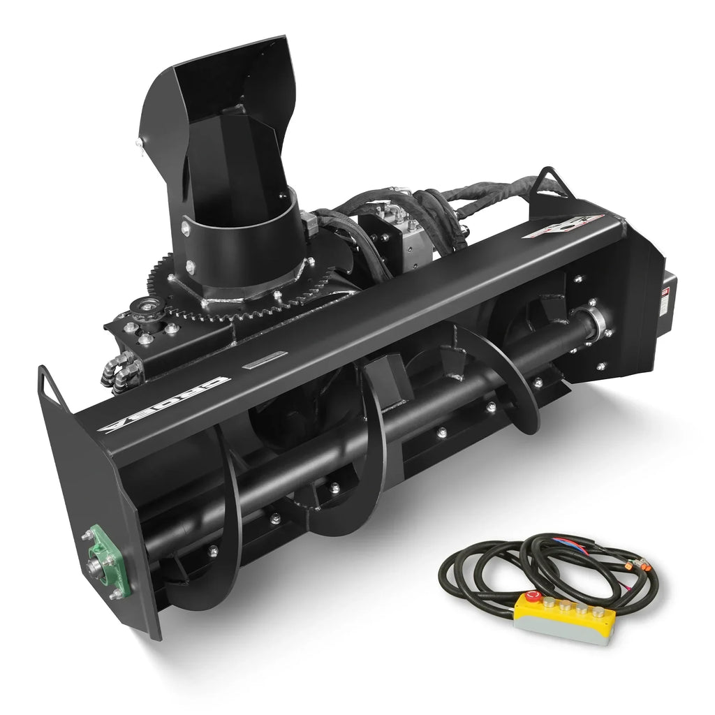 48'' Width, 20" Intake, Hydraulic Snow Blower for Mini Skid Steer, Remote Control Chute Rotation and Deflector, MSB48