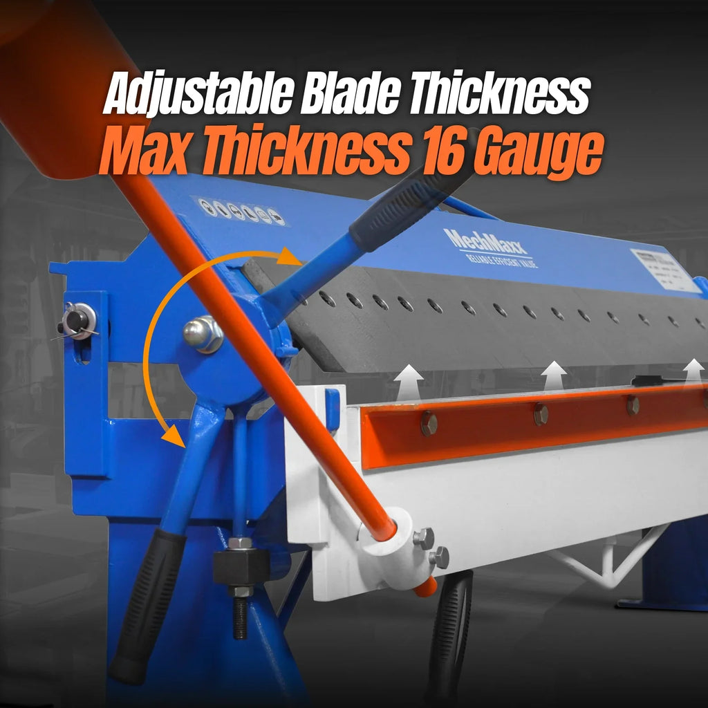 48" Manual Pan and Box Brake - 16 Gauge Mild Steel Capacity, 135° Bending Angle, 16 Precision Fingers, Durable Construction for Accurate Bends"