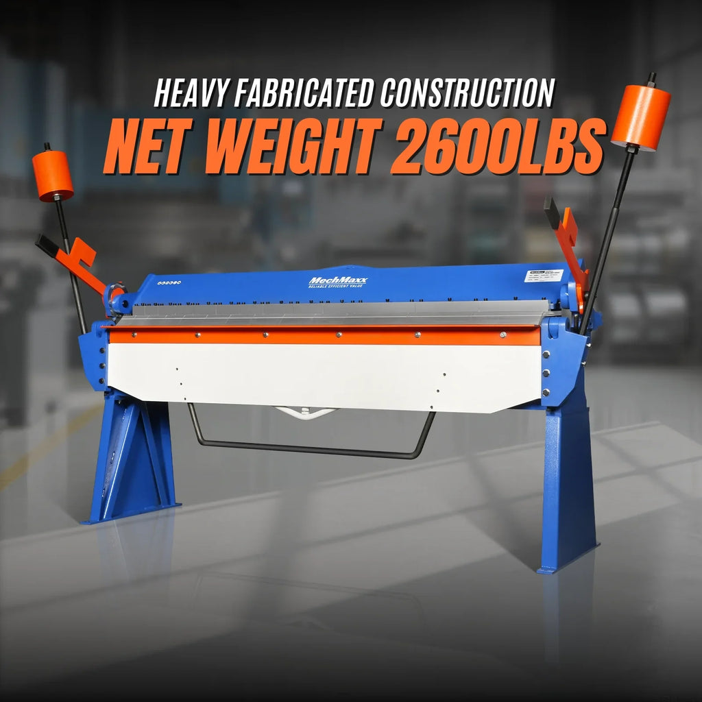80-inch Manual Sheet Metal Brake - 12 Gauge Bending Capacity, Adjustable Fingers, 6 Ft. Heavy-Duty Steel Construction for Precision Bending PB8012