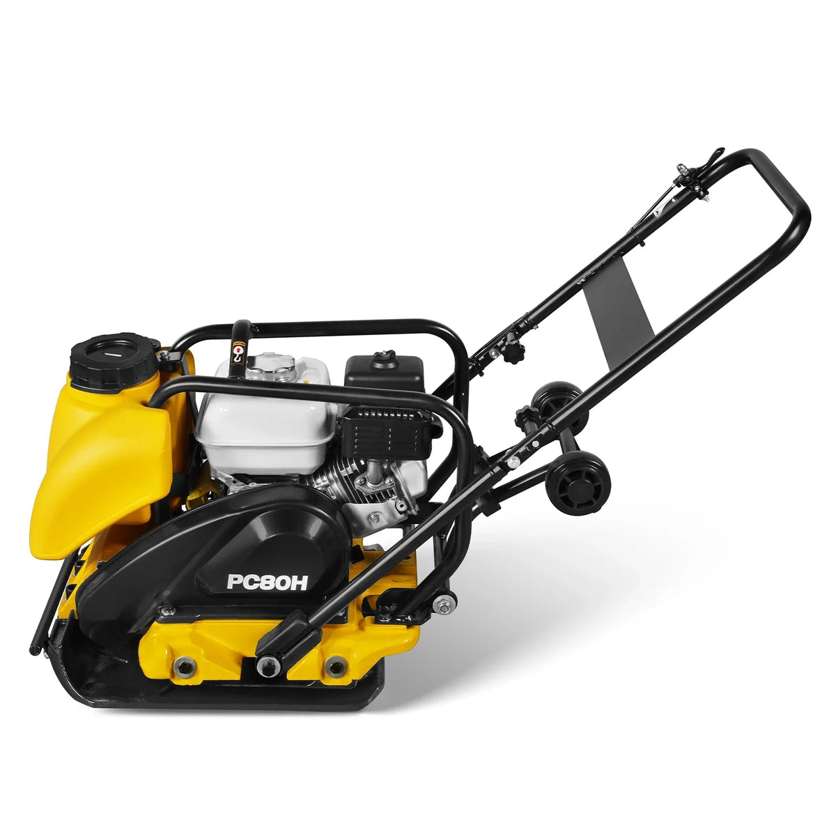 Honda GX160 Vibratory Plate Compactor with Wheel Kit, 3150 lb Centrifugal Force for Soil, Gravel, Asphalt and Paver Base, PC80H