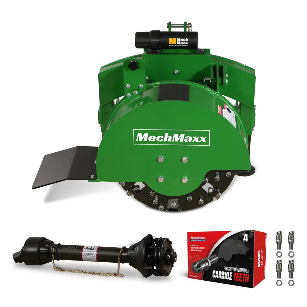 3-Point Hitch PTO Stump Grinder with 34 Carbide Teeth (PTO Shaft Included with Slip Clutch),  for 15-45HP Tractor,  SG24