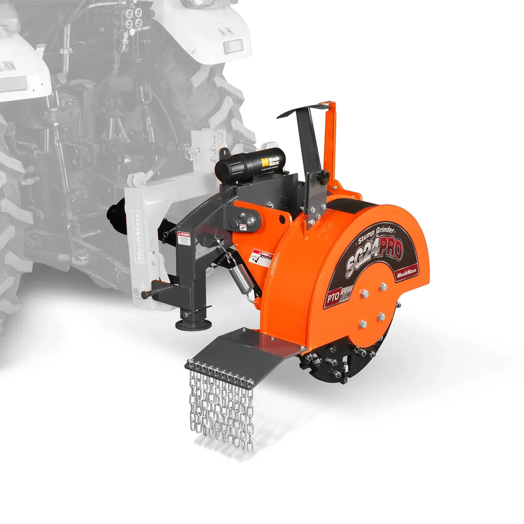 3-Point PTO Stump Grinder & Wood Chipper Bundle; SG24PRO; BX42S; Orange