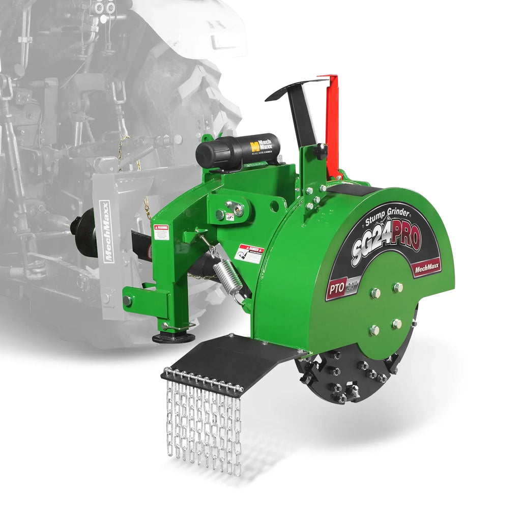 3-Point PTO Stump Grinder & Wood Chipper Bundle; SG24PRO; BX42S; Green