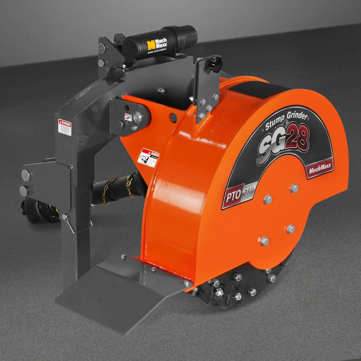 3-Point PTO Stump Grinder with 44 Carbide Teeth (PTO Shaft Included with Slip Clutch),  for 35-80HP Tractor,  SG28