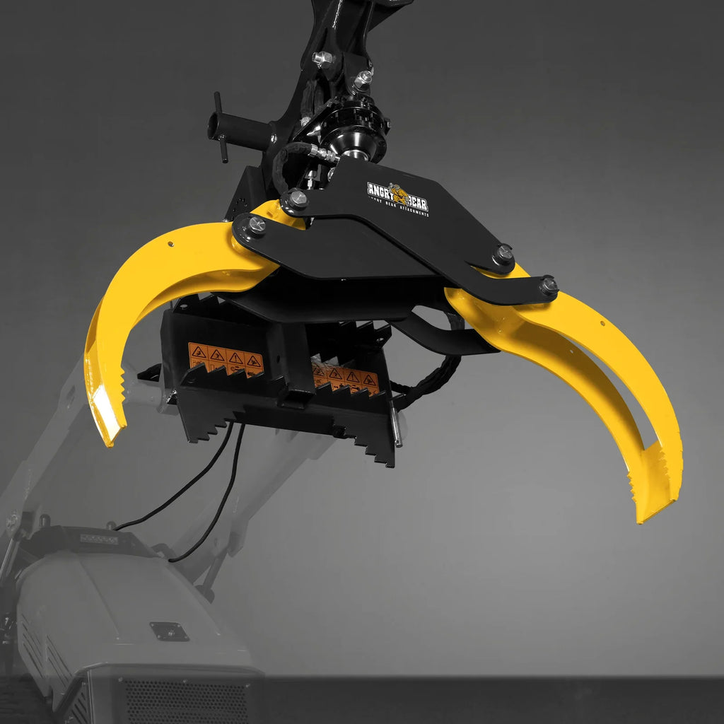 59" Multi-purpose Hydraulic Rotating Log Grapple For Mini Skid Steer, 1500lbs Lift Capacity, 360° Rotational Ability