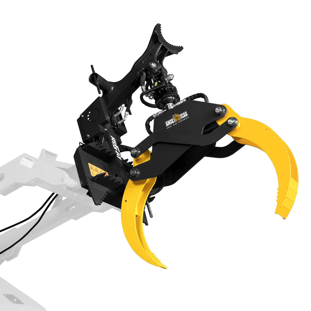 59" Multi-purpose Hydraulic Rotating Log Grapple For Mini Skid Steer, 1500lbs Lift Capacity, 360° Rotational Ability