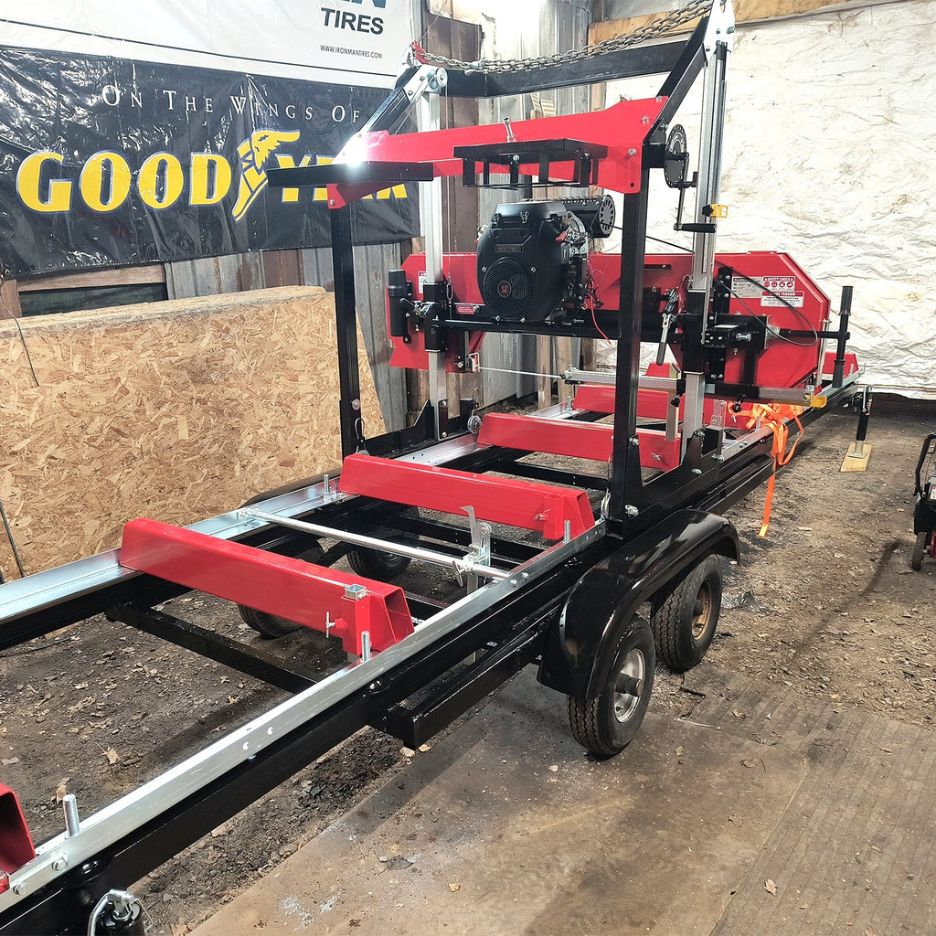 MechMaxx 36" MAX Portable Sawmill,  750cc 25HP ZONSEN V-Twin Engine,  36" Board Width,   20' Track Length,  ( 10 x Blades Included) SM36MAX