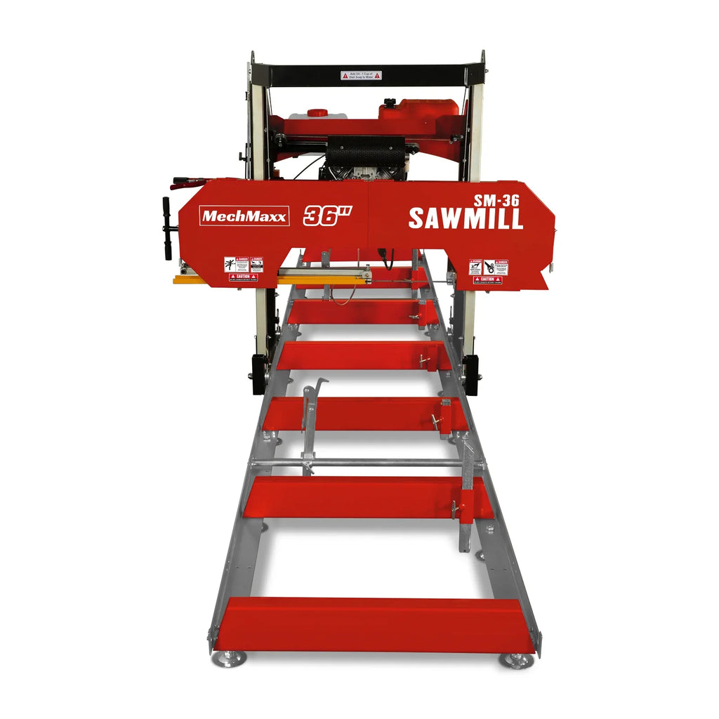 MechMaxx 36" MAX Portable Sawmill,  25HP 688cc HONDA GX690 V-Twin Engine,  35" Board Width,  20' Track Length ( 10 x Blades Included ) SM36HMAX