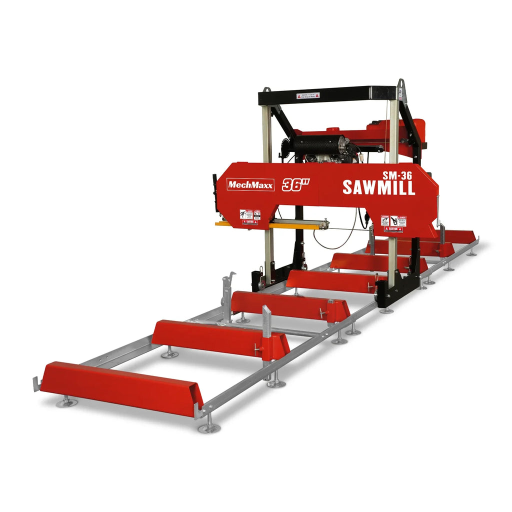 MechMaxx 36" MAX Portable Sawmill,  25HP 688cc HONDA GX690 V-Twin Engine,  35" Board Width,  20' Track Length ( 10 x Blades Included ) SM36HMAX