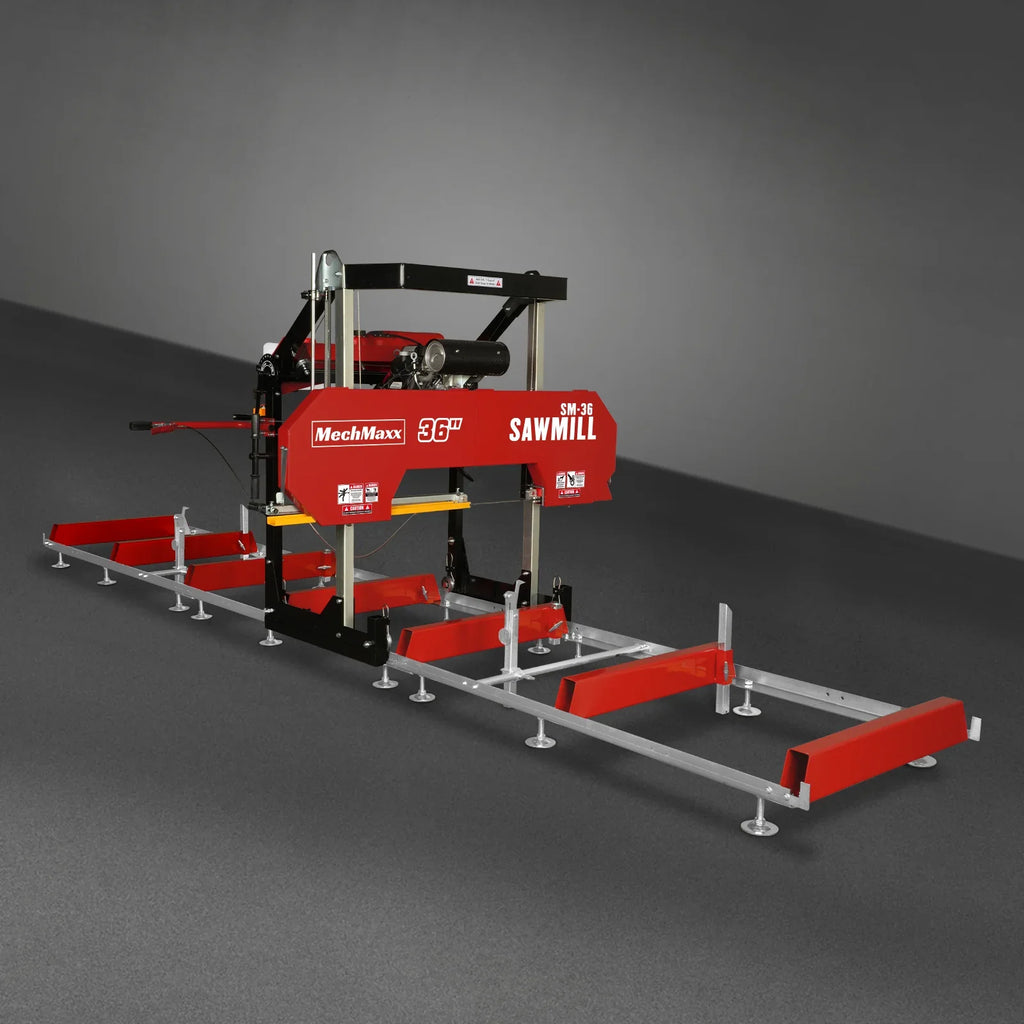 36" MAX Portable Sawmill,  22HP 688cc HONDA GX690 V-Twin Engine,  36" Board Width,  20' Track Length,  (10 x Blades Included),  SM-36HMAX