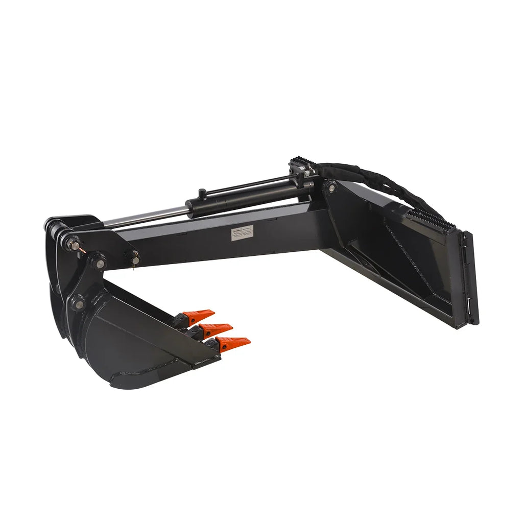 MechMaxx Skid Steer Backhoe Attachment, 14” Bucket Included, 78in Digging Depth,LBH-14