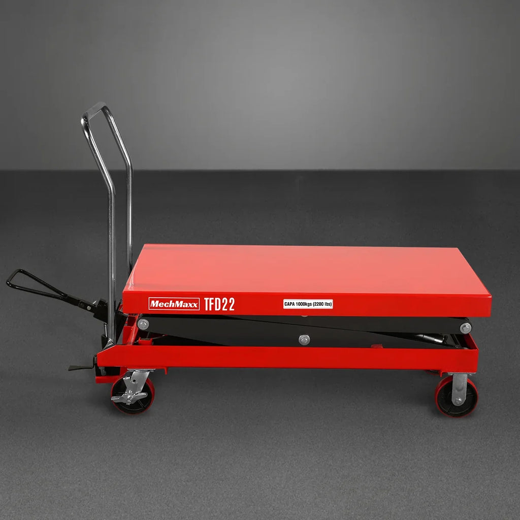 Mobile Double Scissor Lift Table Cart 2200lbs Capacity,  Platform Size,  47.2" x 24",  Height 66.9" ,  TFD22