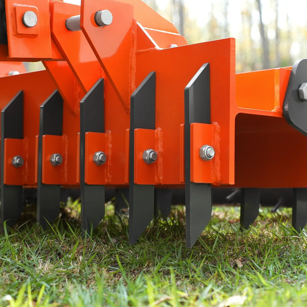 72" Heavy Duty Soil Pulverizer,  Single Spiked Roller,  25 Shanks,  Category 1 and 2,  3 Point Hitch Tractor Attachment,  TSP72
