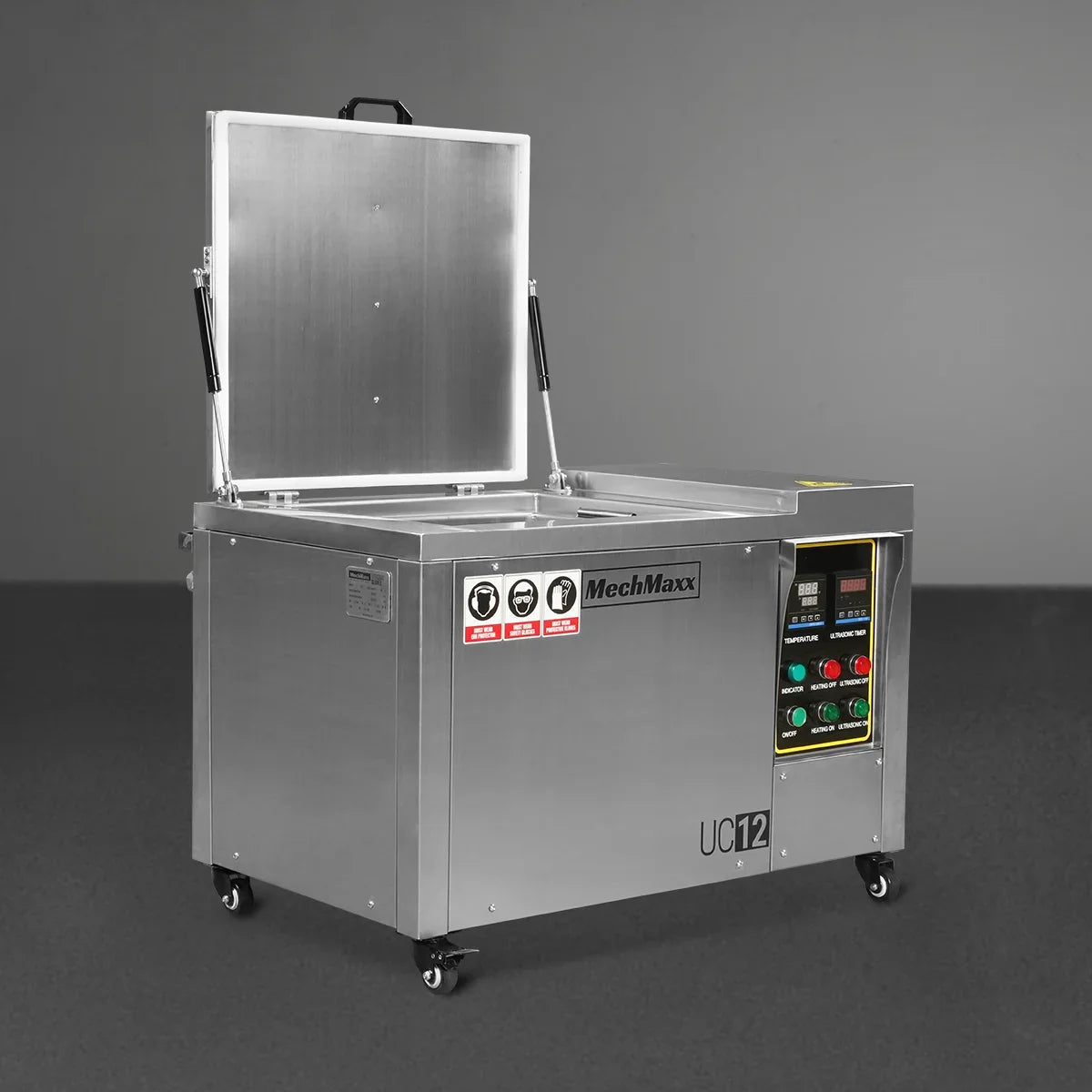 12 Gal / 47 L Heavy Duty Industrial Ultrasonic Parts Washer, 28kHz 9 Transducers , SS304 Tank, 6.6kW Heater, 208–240V 1 Phase Power