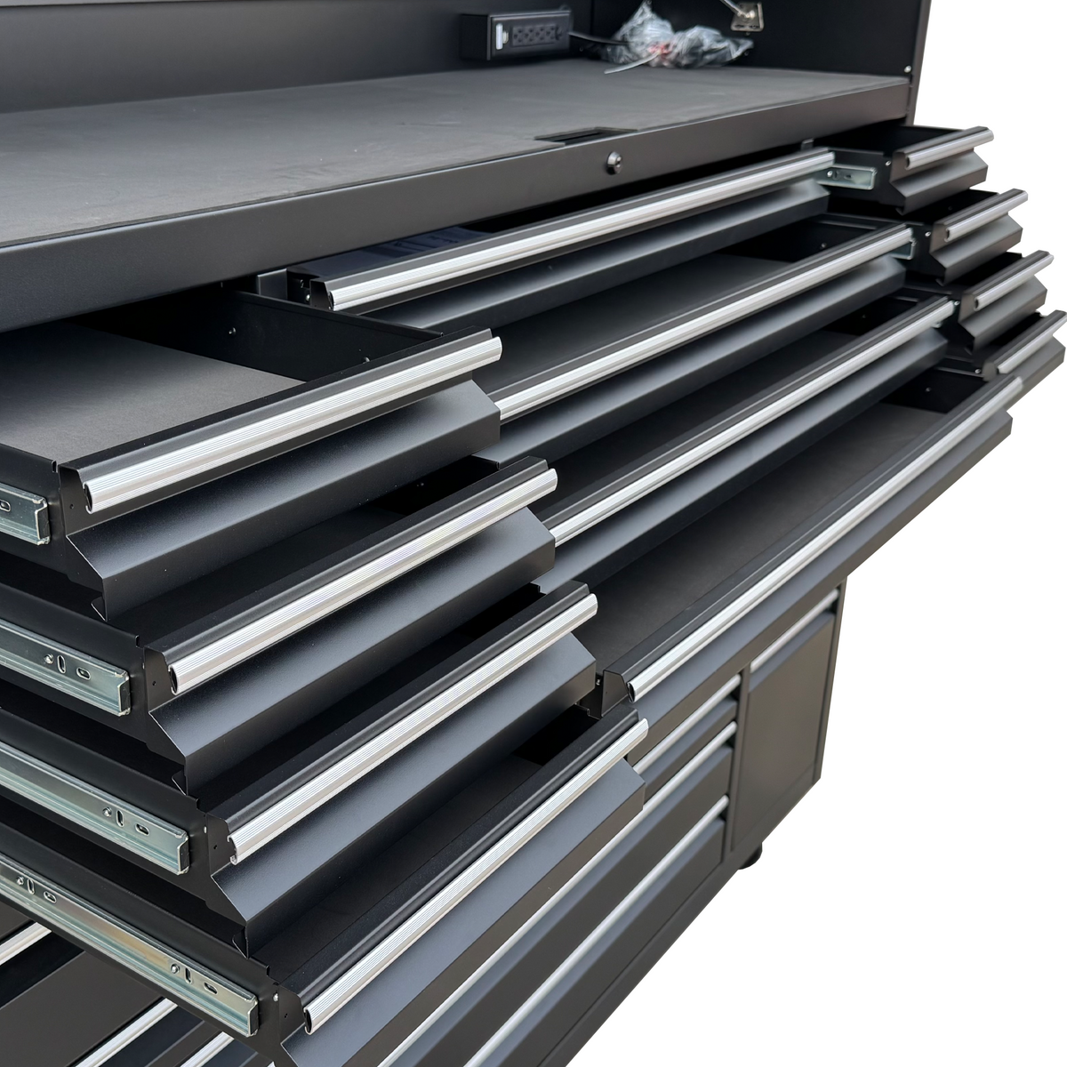 72" Black Tool Cabinet Professional Workstation
