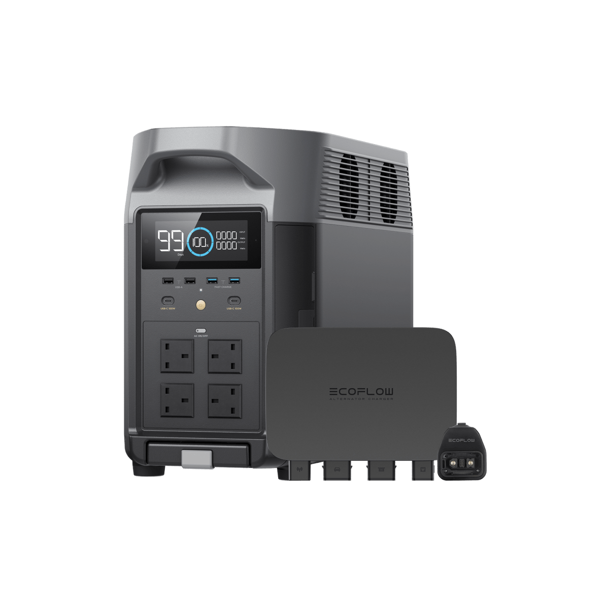 EcoFlow 800W Alternator Charger + EcoFlow DELTA Pro + Smart Generator Adapter