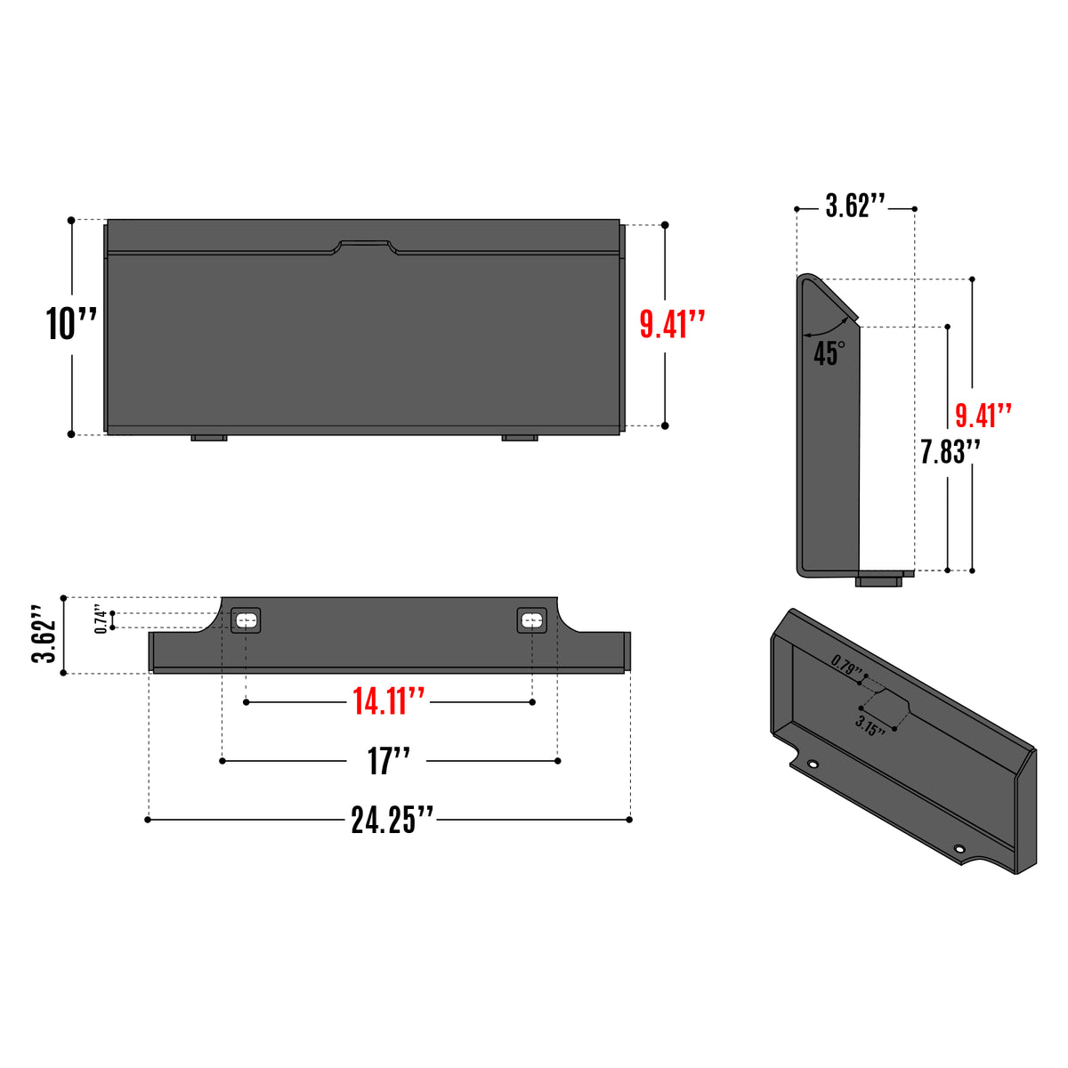 48'' Width, 20" Intake, Hydraulic Snow Blower for Mini Skid Steer, Remote Control Chute Rotation and Deflector, MSB48
