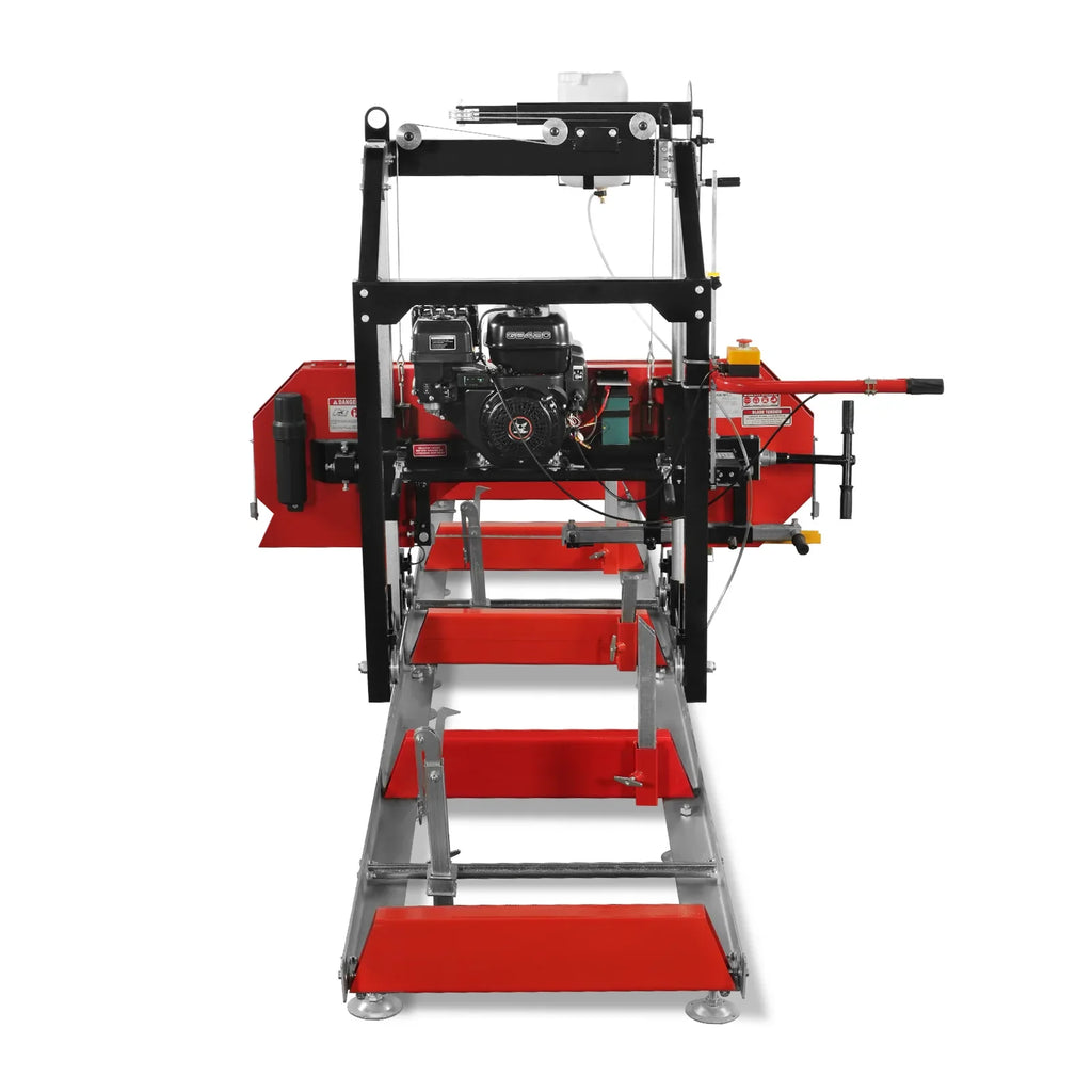26" Portable Sawmill,  420cc 15HP E-Start Gasoline Engine,  20" Board  Width,  13' Track Length ,  SM-26