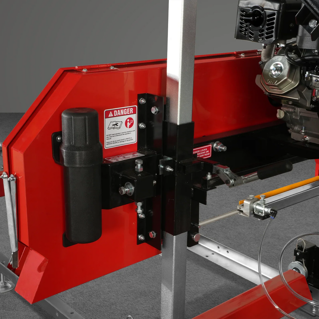 32" Portable Sawmill,  420cc 15HP DUCAR E-Start Gasoline Engine,  29" Board Width,  13' Track Length ,  SM32
