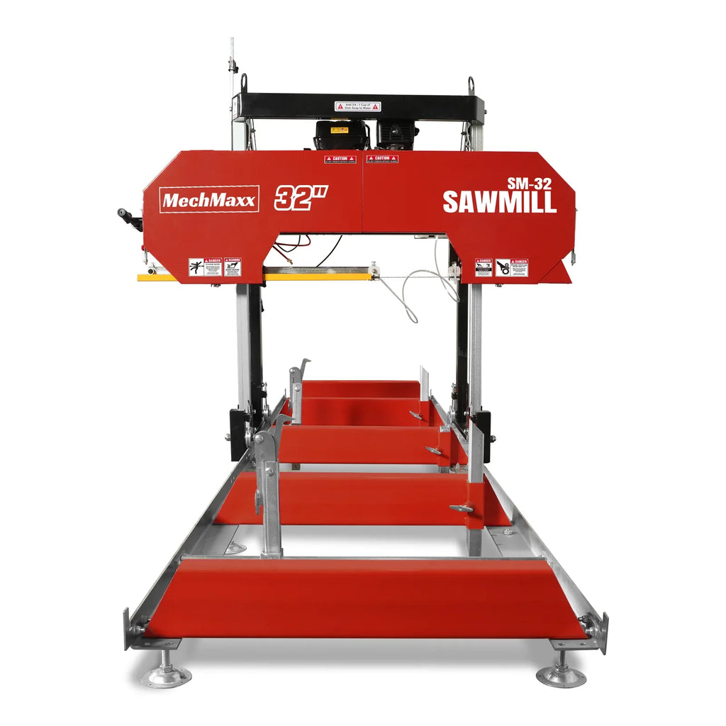 32" Portable Sawmill,  420cc 15HP DUCAR E-Start Gasoline Engine,  29" Board Width,  13' Track Length ,  SM32