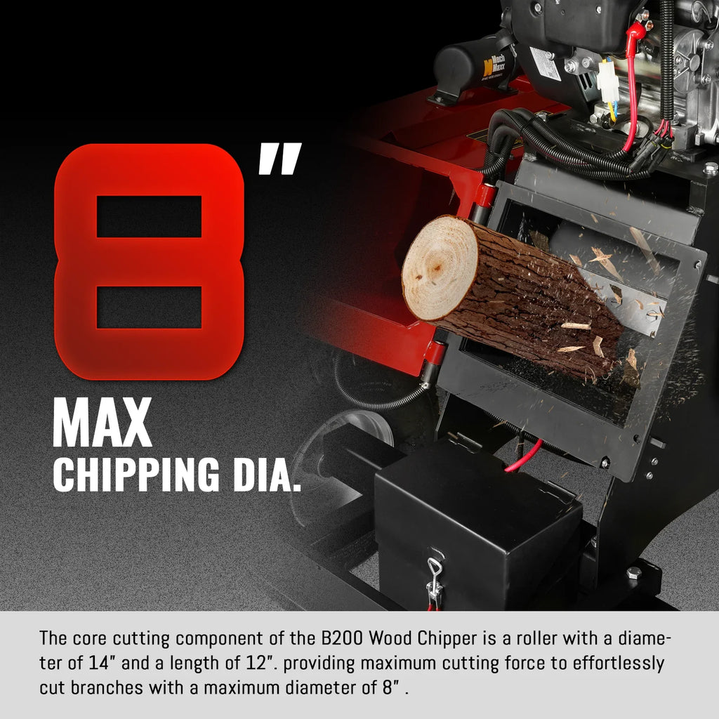3-Point PTO Stump Grinder & 8 inch ZONSEN E-Start 1000cc 35hp Gas Powered Wood Chipper Bundle, SG24 & B200