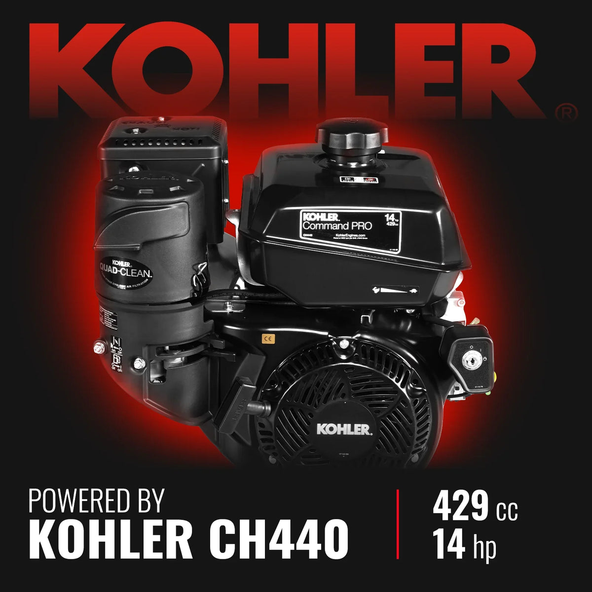 6 inch KOHLER E-Start 429cc 14HP Gasoline Engine Powered Drum Wood Chipper , P4206