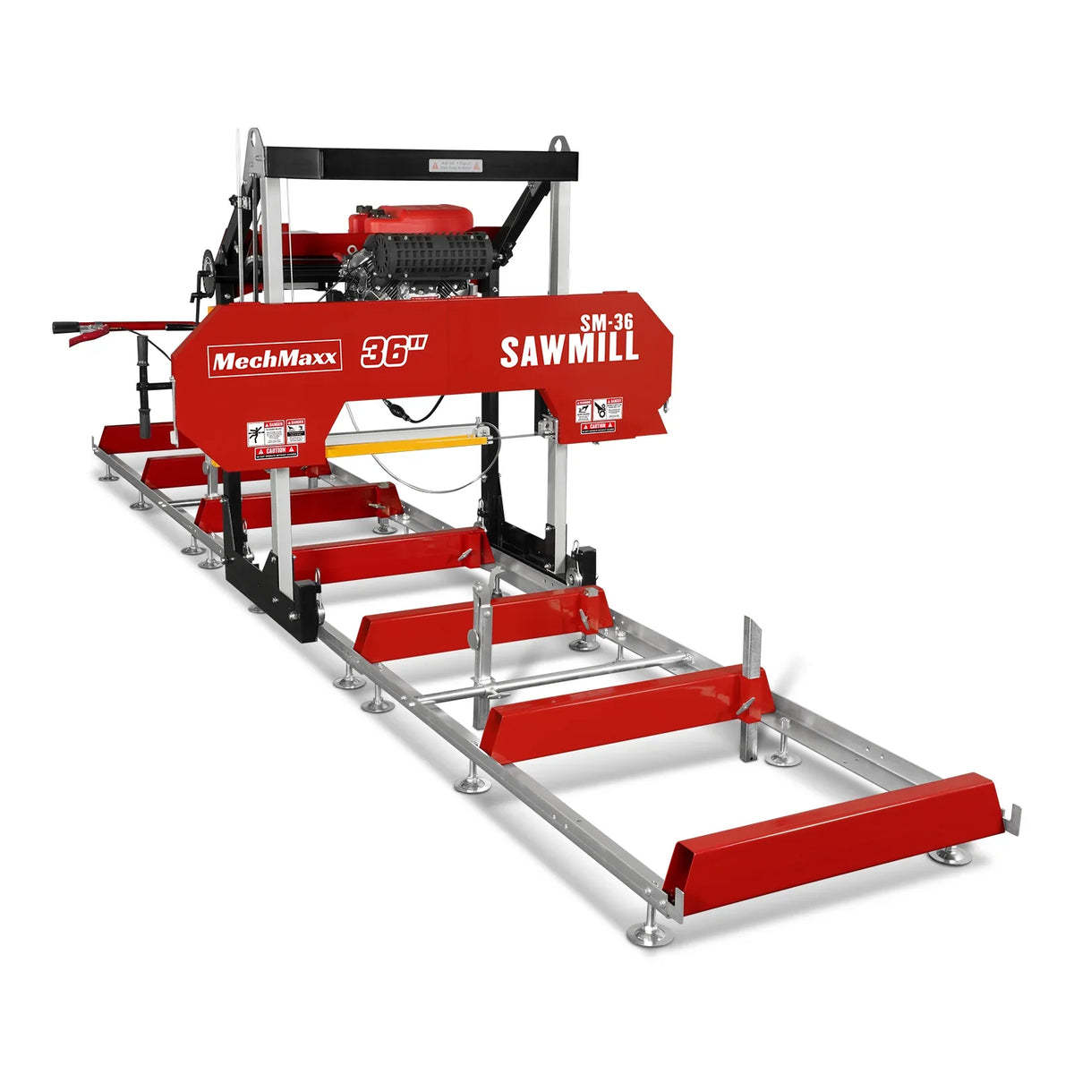 MechMaxx 36" MAX Portable Sawmill,  750cc 25HP ZONSEN V-Twin Engine,  36" Board Width,  20' Track Length ( 10 x Blades Included ) SM36MAX